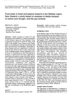 Food webs in forest and pasture streams in the Waikato region, New