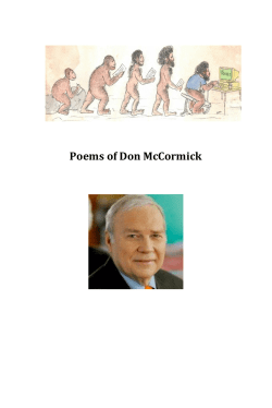 Poems of Don McCormick - Tomorrow`s Bread Today
