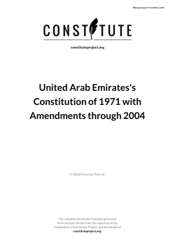 United Arab Emirates`s Constitution of 1971 with Amendments