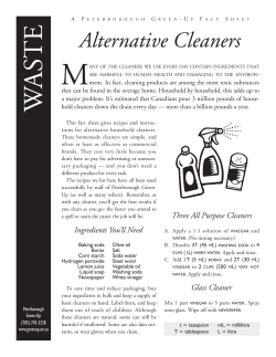 Alternative Cleaners - Peterborough Green-Up