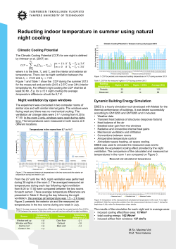 Climatic Cooling Potential Night ventilation by open windows