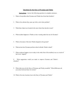 Questions for the Story of Pyramus and Thisbe