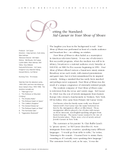 etting the standard: Sid Caesar in Your Show of Shows