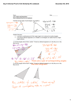 Day 6 Informal Proof of AA Criterion for Similarity