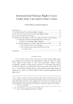 International Human Rights Cases Under State Law and in State