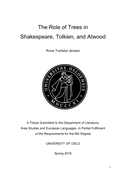 The Role of Trees in Shakespeare, Tolkien, and Atwood - DUO