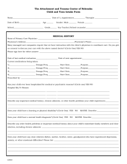 8. Child-Teen Intake Form