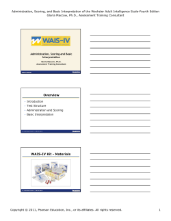 Overview WAIS-IV Kit - Materials