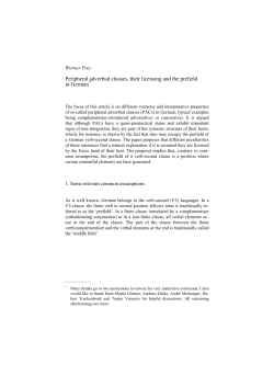 Peripheral adverbial clauses, their licensing and the