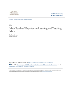 Math Teachers` Experiences Learning and Teaching