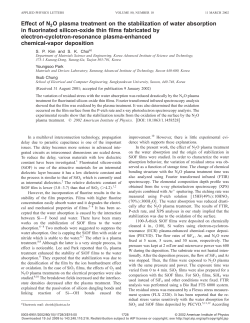 Effect of N2O plasma treatment on the stabilization of water