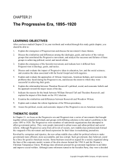 The Progressive Era, 1895&ndash;1920