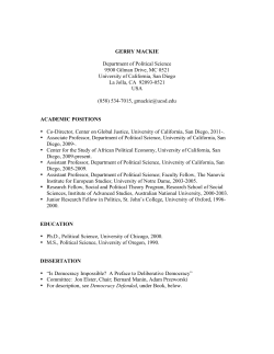 GERRY MACKIE - Division of Social Sciences