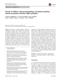 Parents of children with psychopathology: psychiatric problems and