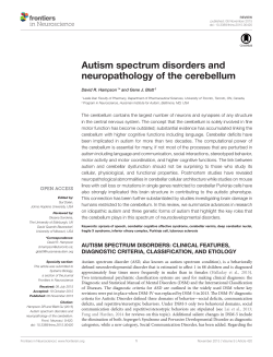 Autism spectrum disorders and neuropathology of the cerebellum