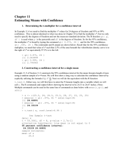 Chapter 11 Estimating Means with Confidence