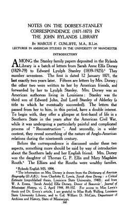 notes on the dorsey-stanley - Manchester eScholar