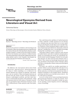 Neurological Eponyms Derived from Literature