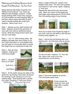 Making and Adding Quarter Inch Single Fold Binding &ndash; by Sue Pritt