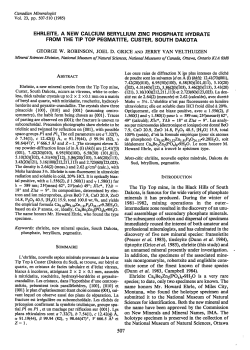 ehrleite, a new calcium beryllium zinc phosphate hydrate