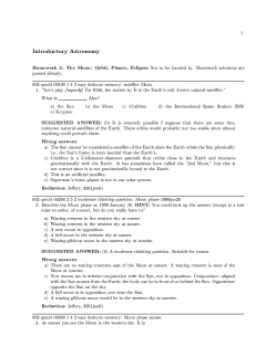 1 Introductory Astronomy Homework 3: The Moon
