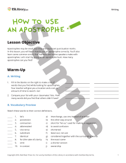 How to Use an Apostrophe &ndash; Writing &ndash; ESL Library