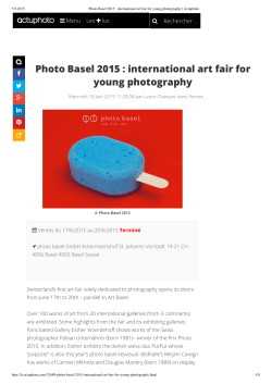 Photo Basel 2015 : international art fair for young photography