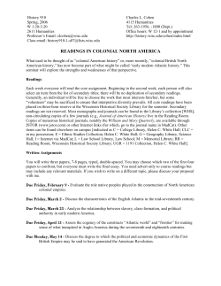 READINGS IN COLONIAL NORTH AMERICA