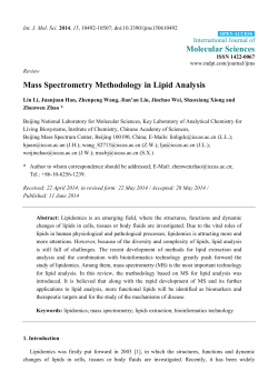 Mass Spectrometry Methodology in Lipid Analysis