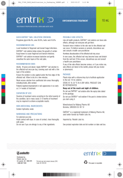 package insert - Emtrix &reg; is an effective treatment for toenail and