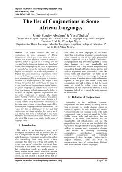 The Use of Conjunctions in Some African Languages