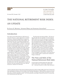 the national retirement risk index: an update