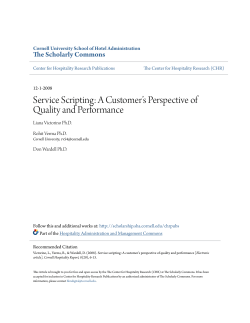 Service Scripting: A Customer`s Perspective of Quality and
