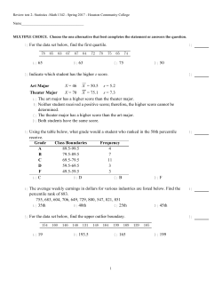 1) For the data set below, find the first quartile. 2) Indicate which