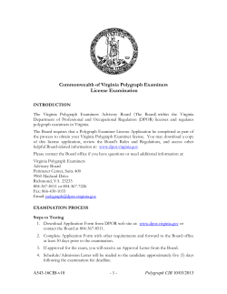 Commonwealth of Virginia Polygraph Examiners License Examination