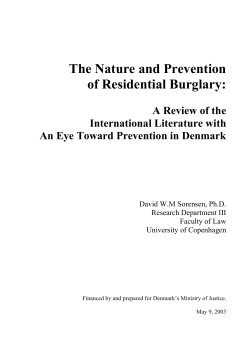The Nature and Prevention of Residential Burglary