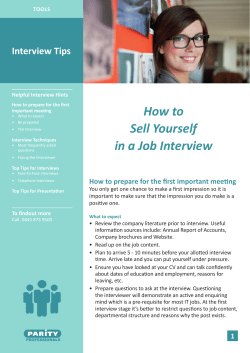 How to Sell Yourself in a Job Interview