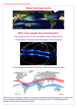 Global Hurricane tracks Why is the equator free of hurricanes?