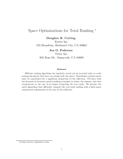 Space Optimi]ations for Total Ranking e