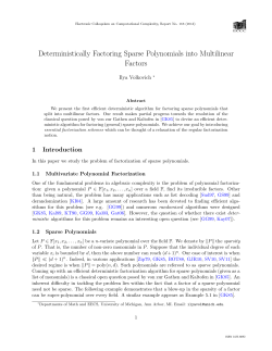 Deterministically Factoring Sparse Polynomials into Multilinear Factors