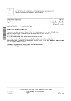 UNIVERSITY OF CAMBRIDGE INTERNATIONAL