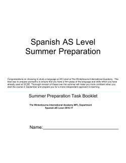 spanish summer work - Winterbourne International Academy
