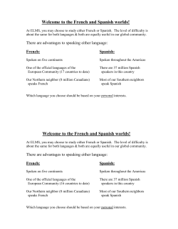 the French and Spanish worlds!