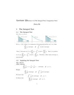 1 The Integral Test