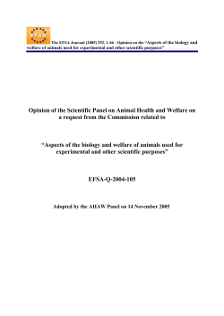Opinion of the Scientific Panel on Animal Health and Welfare on a