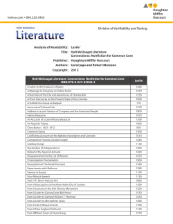 Nonfiction Lexiles - Houghton Mifflin Harcourt