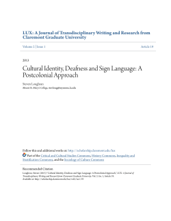 Cultural Identity, Deafness and Sign Language