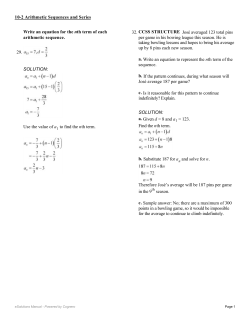 Write an equation for the nth term of each arithmetic sequence. 29