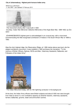 City of Johannesburg - Highest point honours Indian army