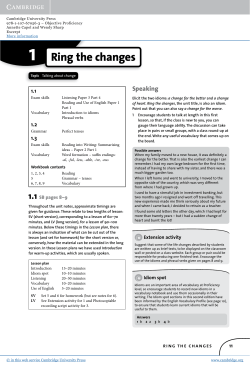 Ring the changes - Cambridge University Press